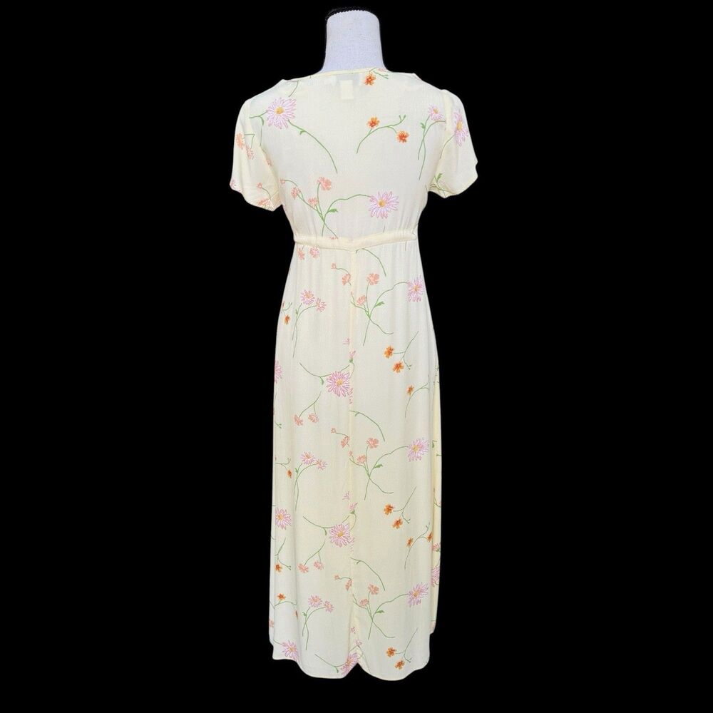 Vintage 90's CDC Petites Floral Maxi Dress Cottagecore Prairie Boho Rayon Size 4 - Picture 3 of 8
